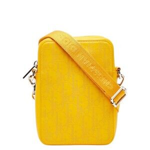 Dior Trotter Oblique Shoulder Bag Yellow Leather